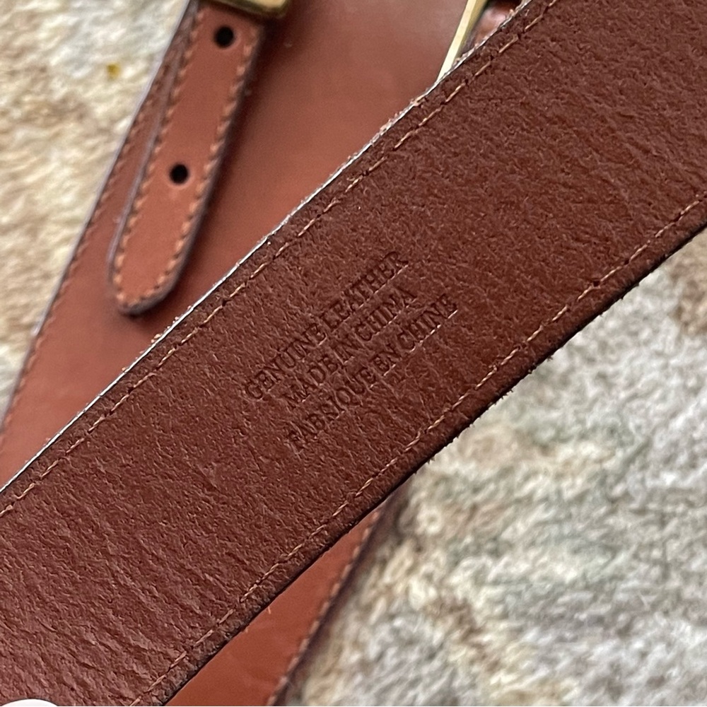 Lauren Ralph Lauren Brown Leather Equestrian Hook Buckle Waist Belt Womens Large - Picture 7 of 7